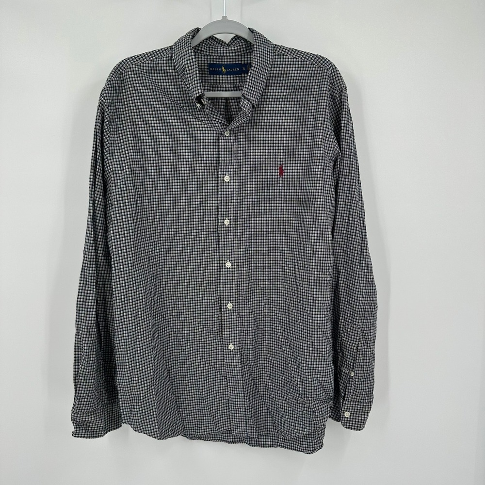 Ralph Lauren Mens Preppy Plaid Check Button Down Shirt Sz XL Heritage Ivy League